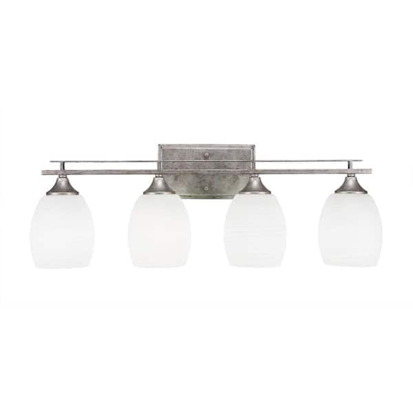 Unbranded Ontario 27 in. 4-Light Aged Silver Vanity Light