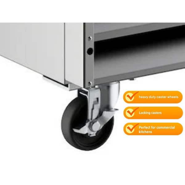 81 in. W 72 cu. ft. Three Door Commercial Refrigerator in Stainless Steel