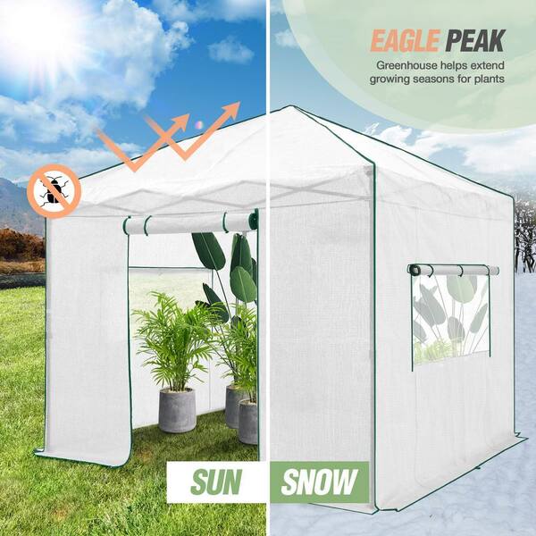 EAGLE PEAK 10 ft. W x 10 ft. D Portable Walk-In Pop-Up Gardening