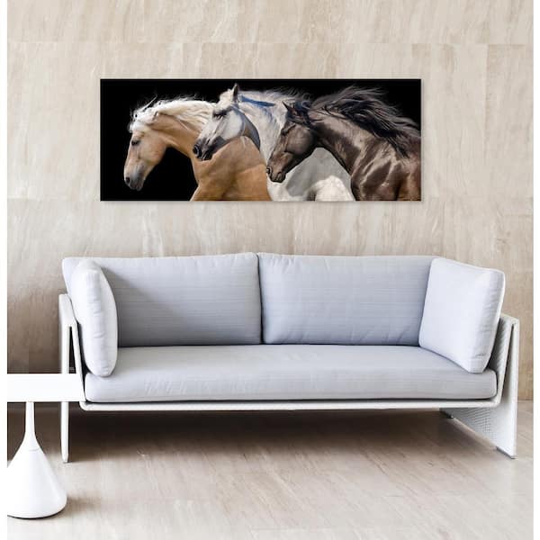 Empire Art Direct 24 in. x 63 in. "Trilogy 2" Frameless Free Floating Tempered Glass Panel Graphic Wall Art