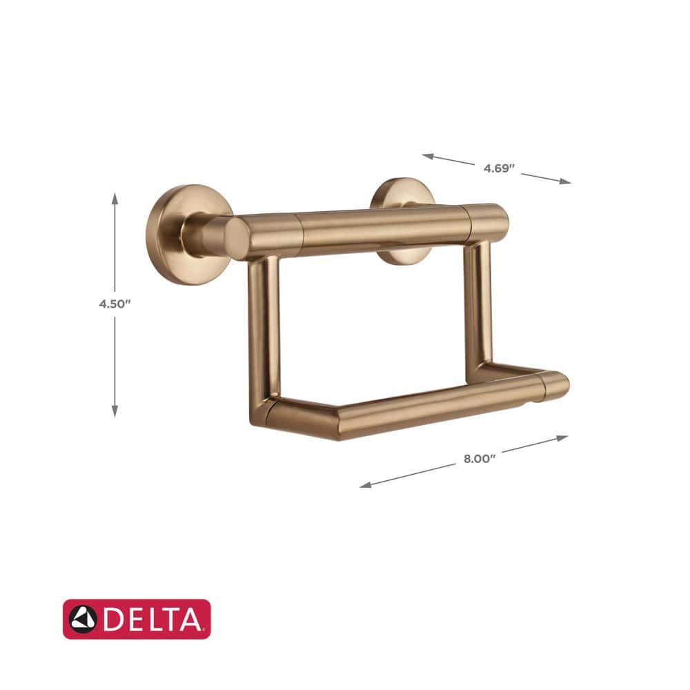 Champagne Bronze Wall Mount Toilet Paper Holder with Assist Bar