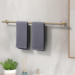 Thicken SUS 304 Stainless Steel 36 in. Wall Mounted Towel Bar Bath Hardware Accessory Single Towel Rod in Gold