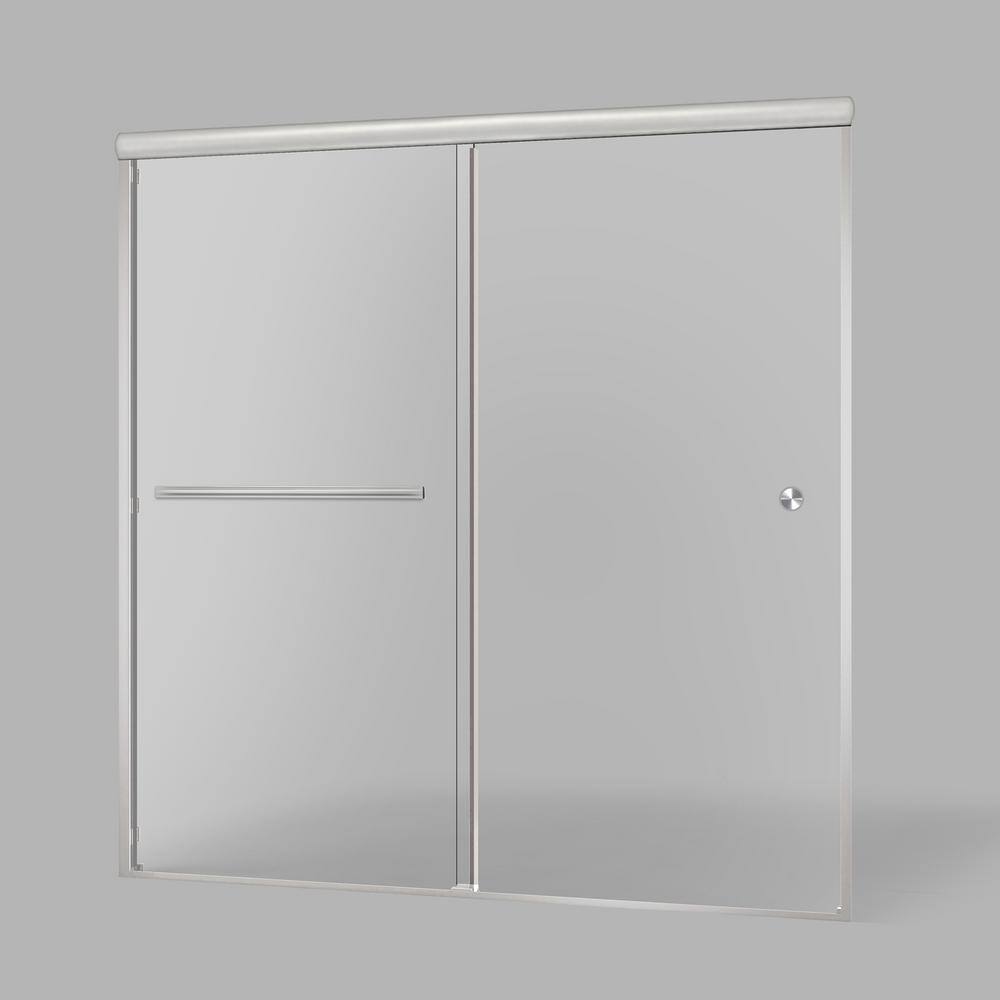 60" x 70" Chrome Semi-Frameless Sliding Shower Door