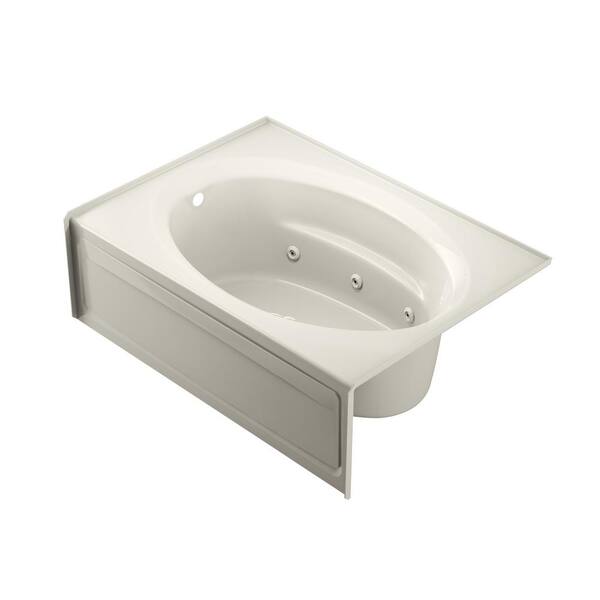 JACUZZI Signature 60 in. x 42 in. Rectangular Whirlpool Bathtub with Left Drain in Oyster with Heater