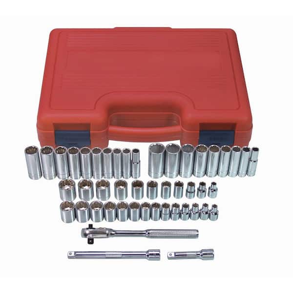 Socket Wrench Set Fractional SAE & Metric NEW!! MILWAUKEE 47-Piece 1/2 in 