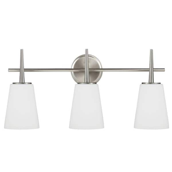 Generation Lighting Driscoll 24 5 In 3 Light Contemporary Modern   Brushed Nickel Generation Lighting Vanity Lighting 4440403 962 64 600 