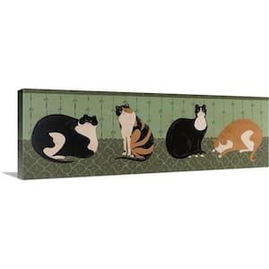 "4 Cats" by Warren Kimble Canvas Wall Art