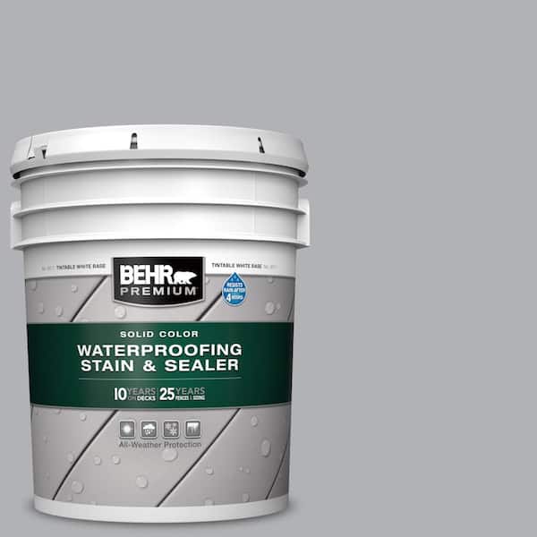 BEHR PREMIUM 5 gal. #770E-3 Pewter Mug Solid Color Waterproofing Exterior Wood Stain and Sealer