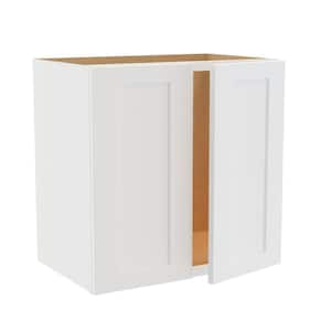 Newport Pacific White Painted Plywood Shaker Stock Assembled Wall Kitchen Cabinet 24 in. x 15 in. x 24 in. Soft Close