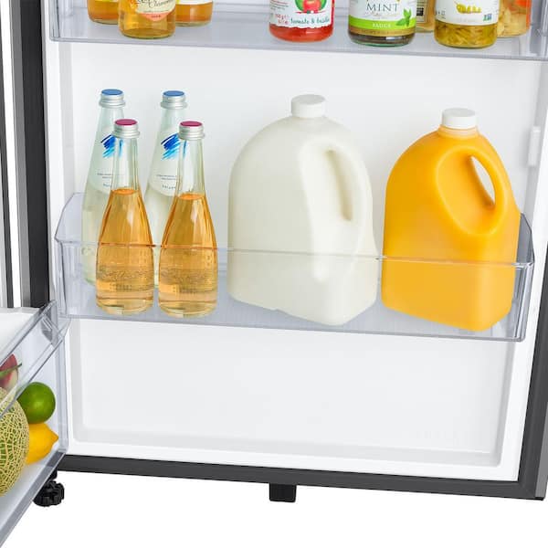 18 cu. ft. Top Freezer Refrigerator with Ice Maker in Stainless Steel.