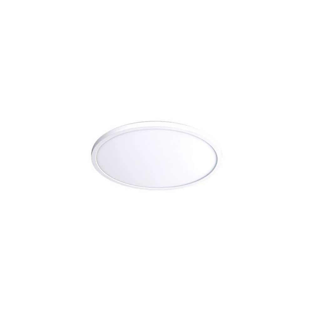 WAC Lighting Round 7  1-Light 3500K Energy Star Aluminum Flush Mount in White