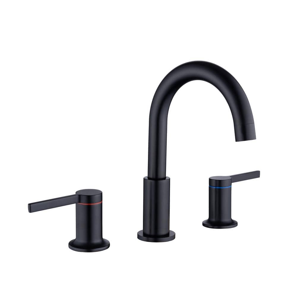 8 in. Widespread 2-Handle High Arc Bathroom Sink Faucet with Pop Up Drain a