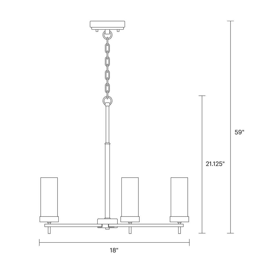Zire Mini 3-Light Incandescent Chandelier in Brushed Nickel with Clear Glass