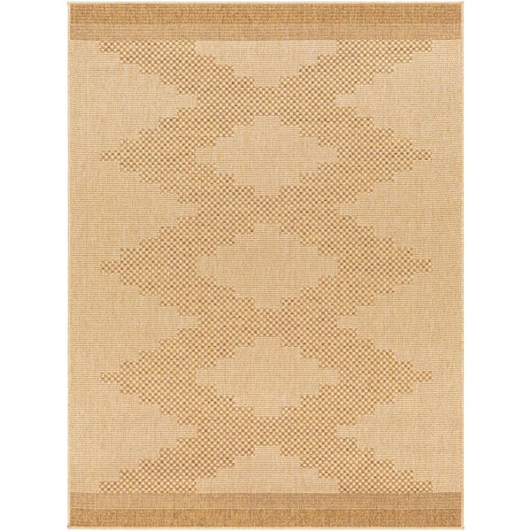 Livabliss Pismo Beach Camel Diamond 8 ft. x 10 ft. Indoor/Outdoor Area Rug