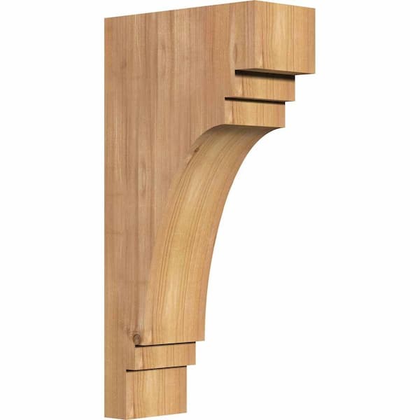 Ekena Millwork 3-1/2 in. x 8 in. x 16 in. Western Red Cedar Pescadero Smooth Corbel