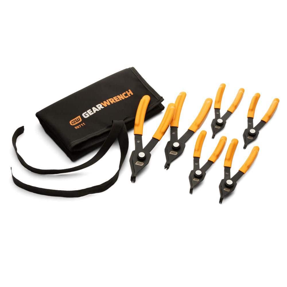 GEARWRENCH Convertible Push Button Snap Ring Pliers Set with Storage Case (6-Piece) (89711)