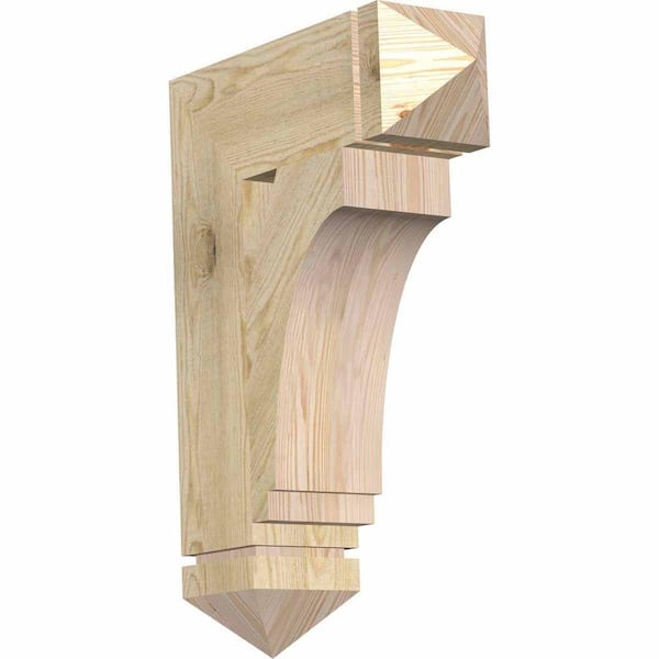 Ekena Millwork 6 in. x 28 in. x 20 in. Douglas Fir Imperial Arts and Crafts Rough Sawn Bracket