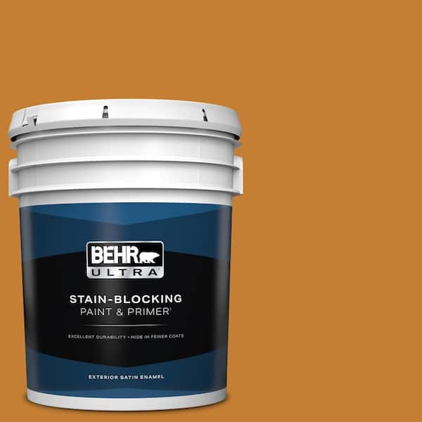 BEHR ULTRA 5 gal. #S-H-290 Exotic Honey Satin Enamel Exterior Paint & Primer