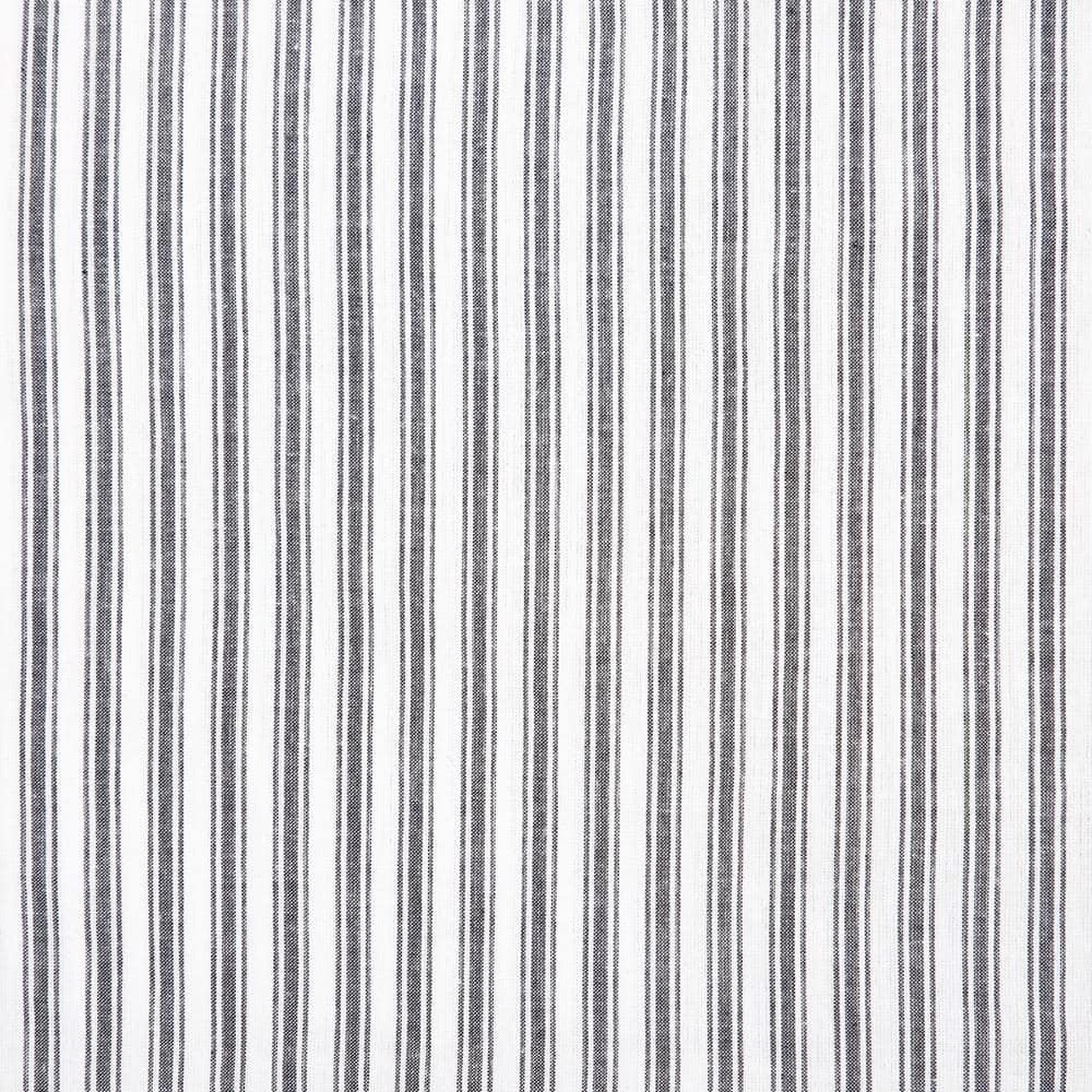 Black and White Cotton Ruffled Ticking Stripe Pillow 14x22