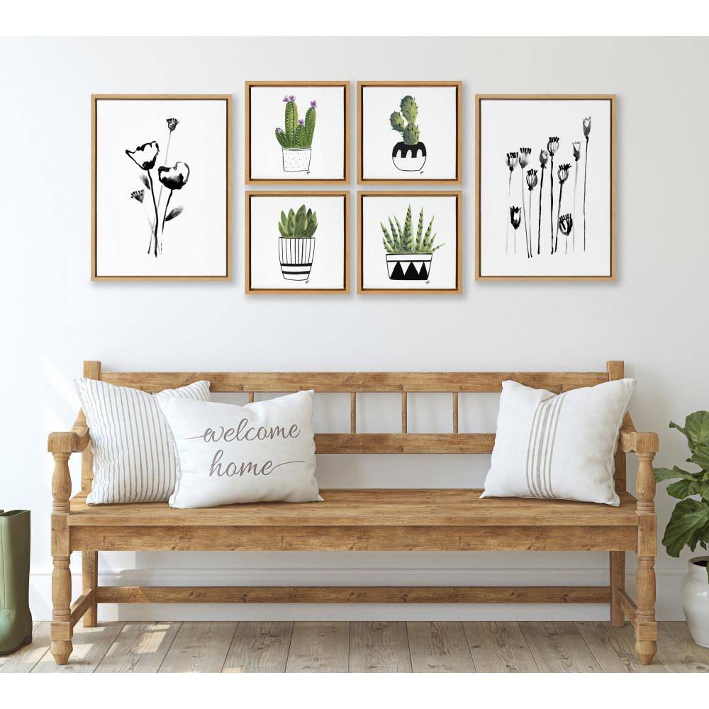 Sylvie Wildflowers and Seed Pods Framed Canvas Set