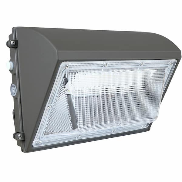 KOAOEIRS 800-Watt Equivalent Integrated LED Bronze Exterior Area Wall Pack Light 15600 Lumens 5000k White with Photocell Sensor