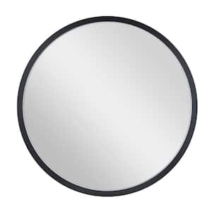 42 in. x 42 in. Round Framed Black Wall Mirror