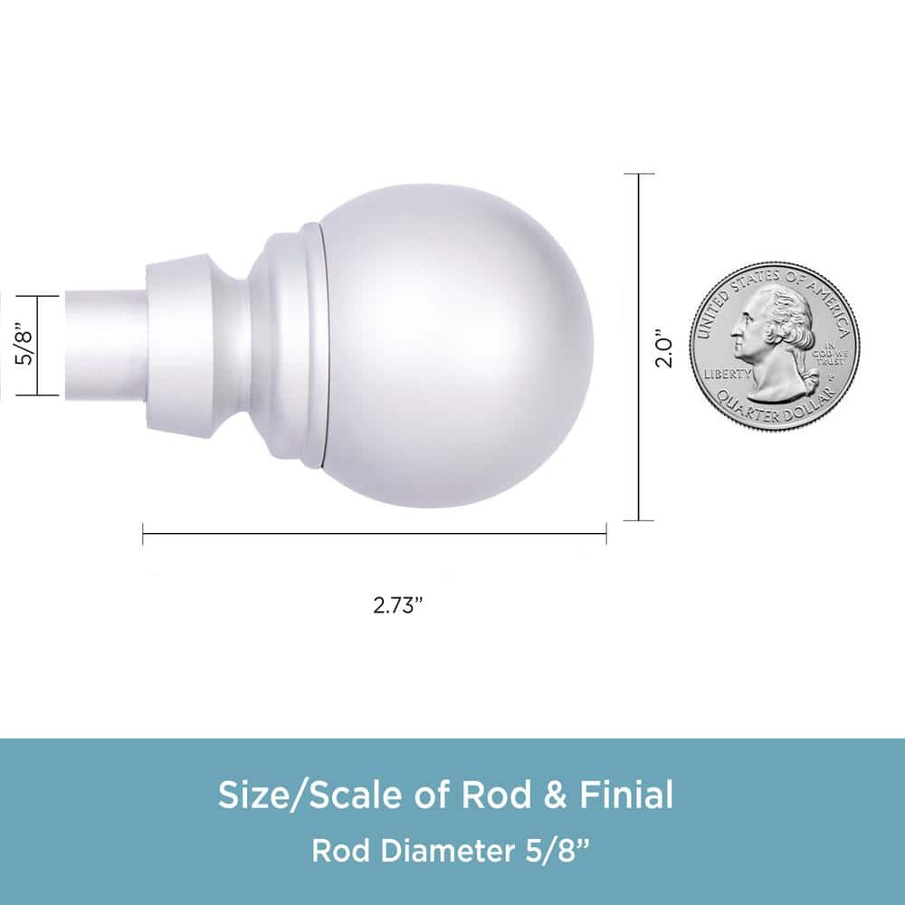 Satin Nickel Adjustable Decorative Curtain Rod 28-48"