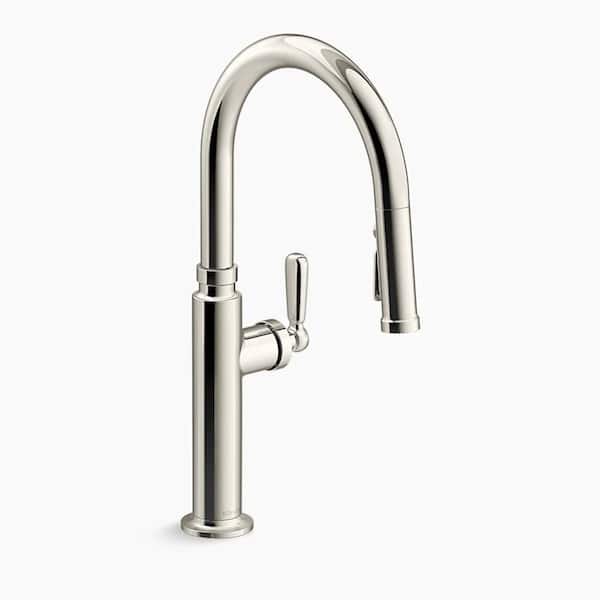 Edalyn Touchless Pull Down Sprayer Kitchen Faucet With Three-Function Sprayhead In Vibrant Polished Nickel