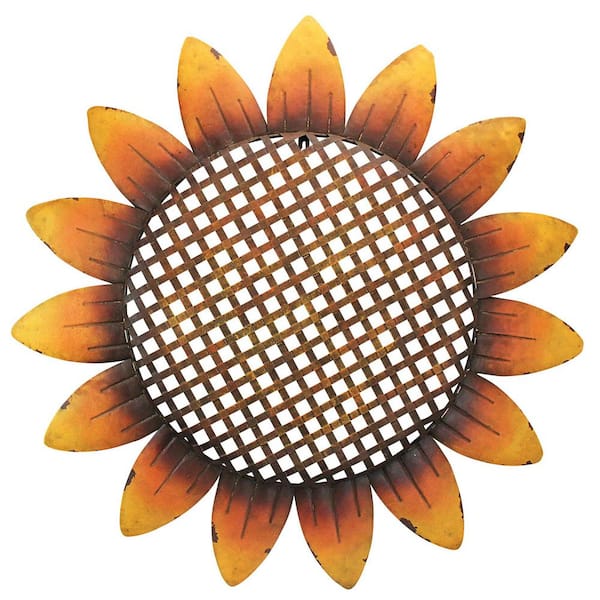 Design Toscano 33 in. x 33 in. Van Grow Supersized Sunflower Wall Sculpture