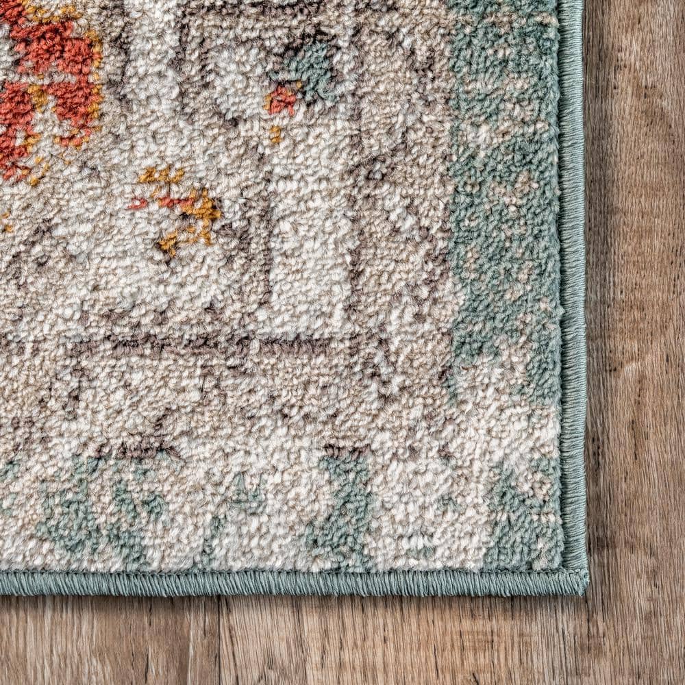Lenore Vintage Multicolor Floral Easy-Care Area Rug