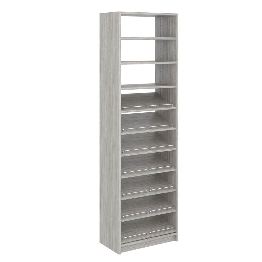 SimplyNeu 14 in. W D x 25.375 in. W x 84 in. H Seashore Grey Shoe Storage  Tower Wood Closet System SNT4-CG - The Home Depot