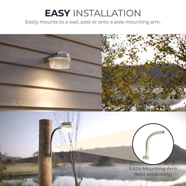 HALO ALB 450-Watt Equivalent Integrated LED Gray Dusk to Dawn Area
