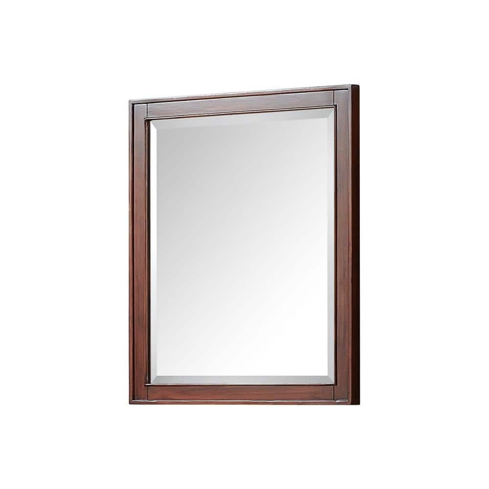 Madison 28" Tobacco Wood Rectangular Bathroom Vanity Mirror