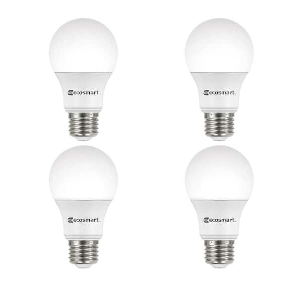 EcoSmart 40-Watt Equivalent A19 Dimmable Energy Star LED Light Bulb Daylight (4-Pack)