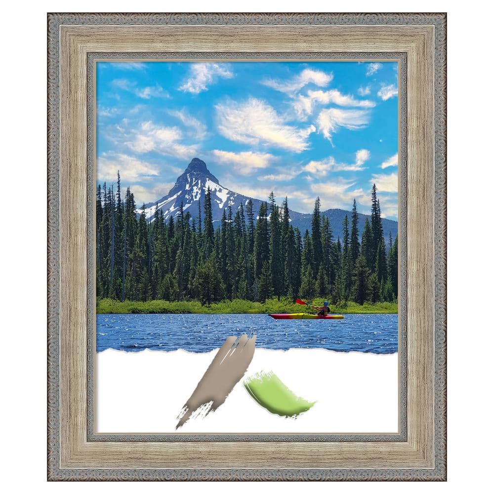 Fleur Silver Satin Finish Wood Wall Picture Frame