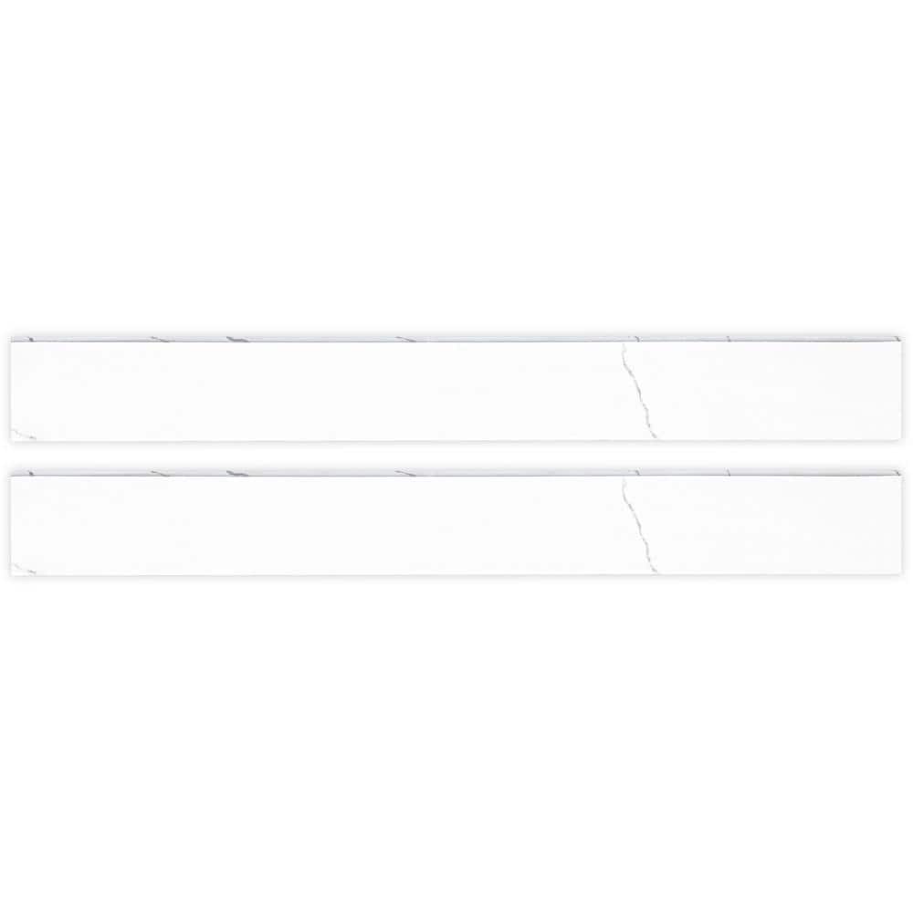 Marcella Gray Bullnose 3 in. x 24 in. Polished Porcelain Wall Tile Trim (20 lin. ft./Case) price history on PriceWatchPro