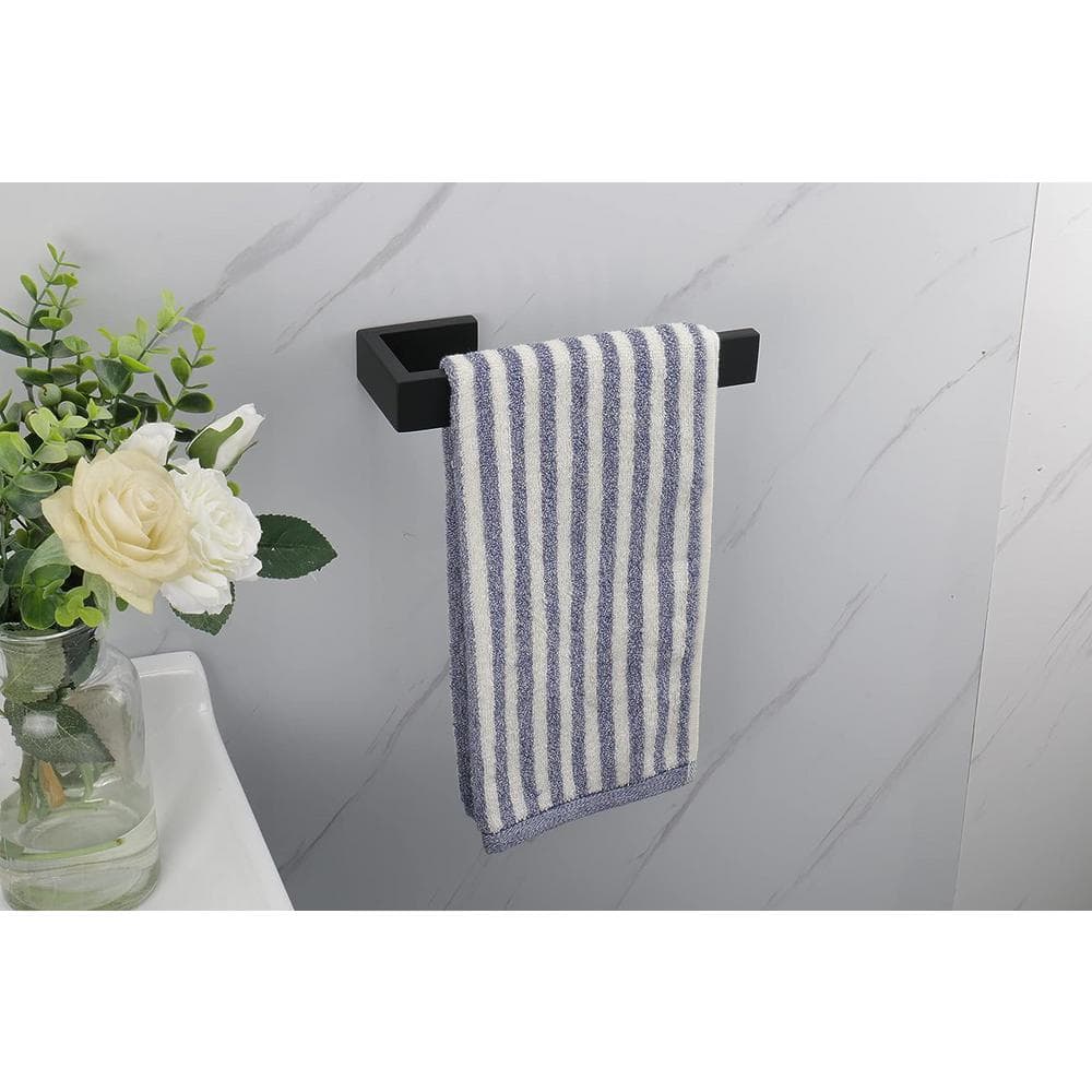 Matte Black 9-Inch Stainless Steel Wall Mounted Towel Bar