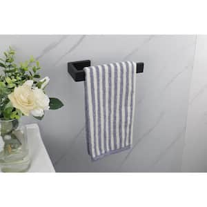 Bathroom 9 in. Wall Mounted Towel Bar Stainless Steel Hand Towel Holder in Matte Black