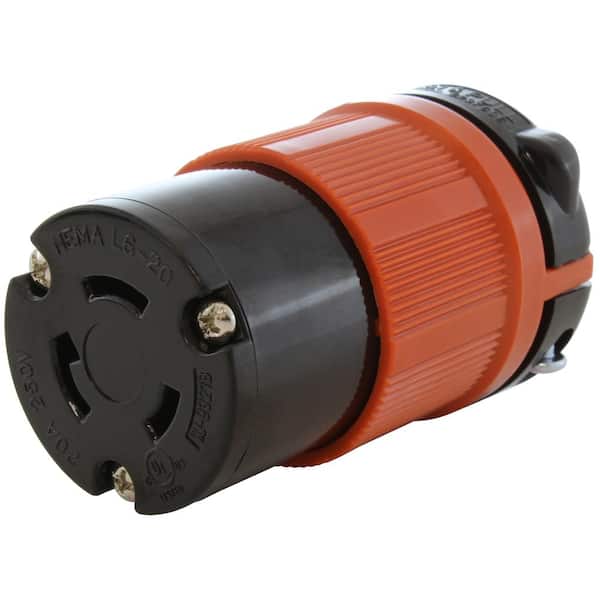 AC WORKS AC Connectors NEMA L6-20R 20 Amp 250-Volt 3-Prong Assembly Locking Female Connector