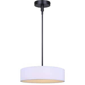 CARMYNN 1-Light Black Contemporary Chandelier with Integrated LED for Dining Rooms and Living Rooms