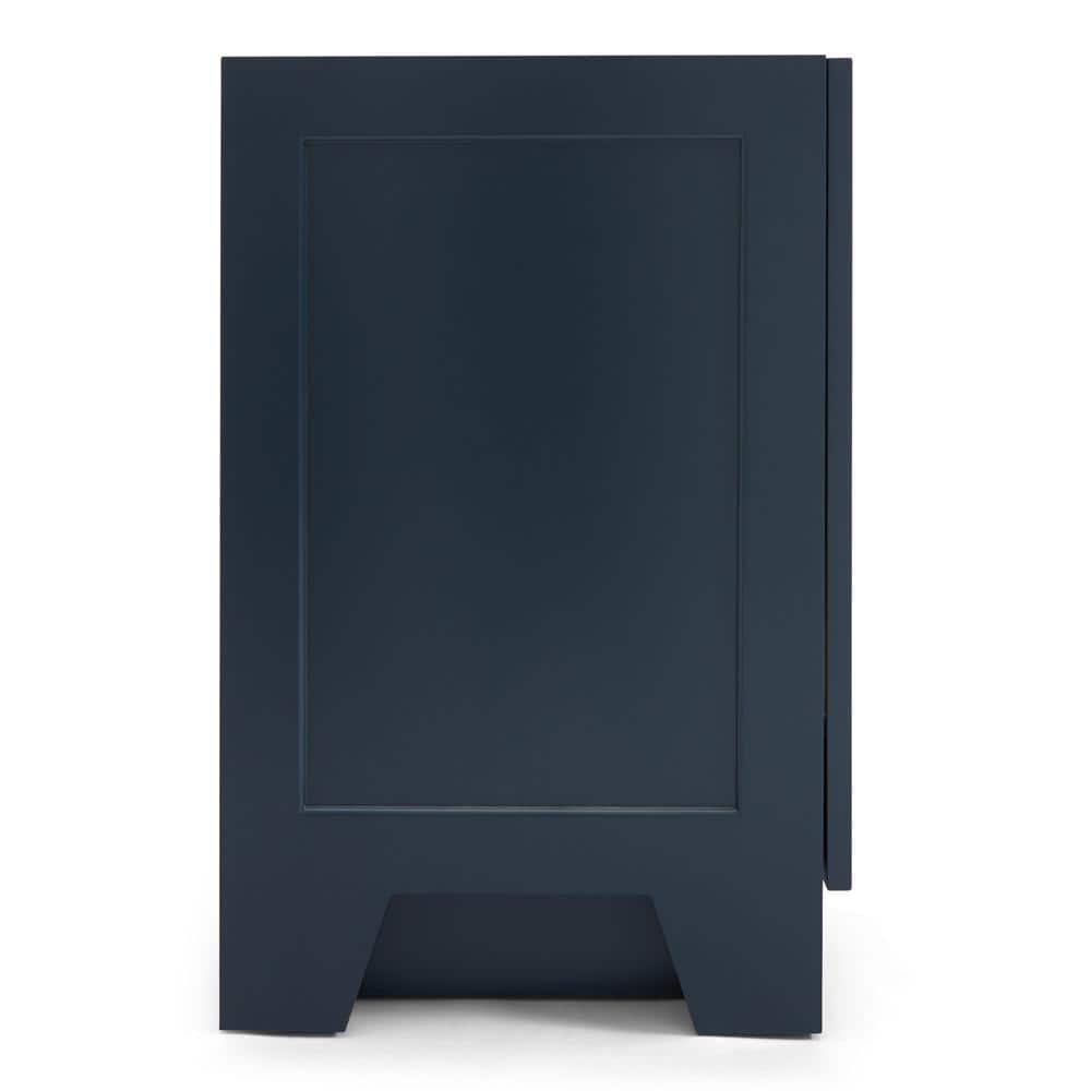 Midnight Blue Wood Freestanding Single Bathroom Vanity Base