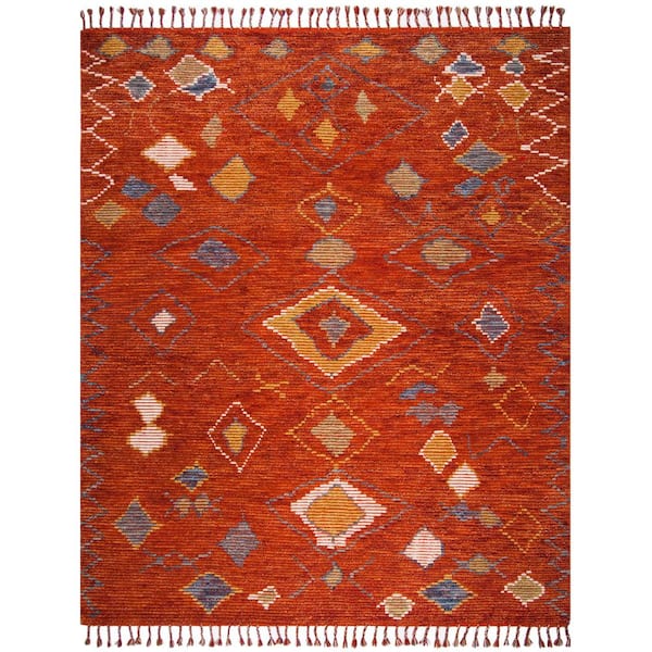 SAFAVIEH Kenya Red/Multi 9 ft. x 12 ft. Abstract Area Rug