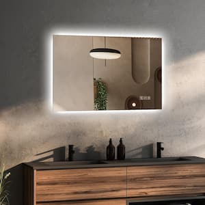 28 in. W x 20 in. H Rectangular LED Backlit Mirror Frameless Anti-Fog Wall Bathroom Vanity Mirror