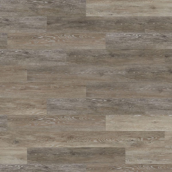 Brushed Oak Taupe 4 MIL x 6 in. W x 36 in. L Grip Strip Water Resistant Luxury Vinyl Plank Flooring (24 sqft/case)