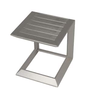 Outdoor All aluminum Square Coffee table, Silver