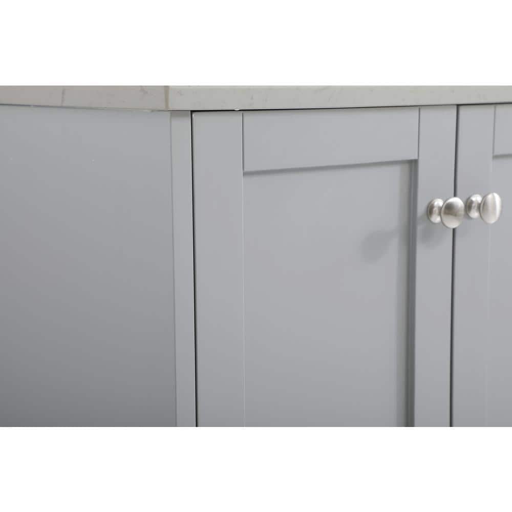 Sommerville 60" Gray Double Quartz Top Bathroom Vanity