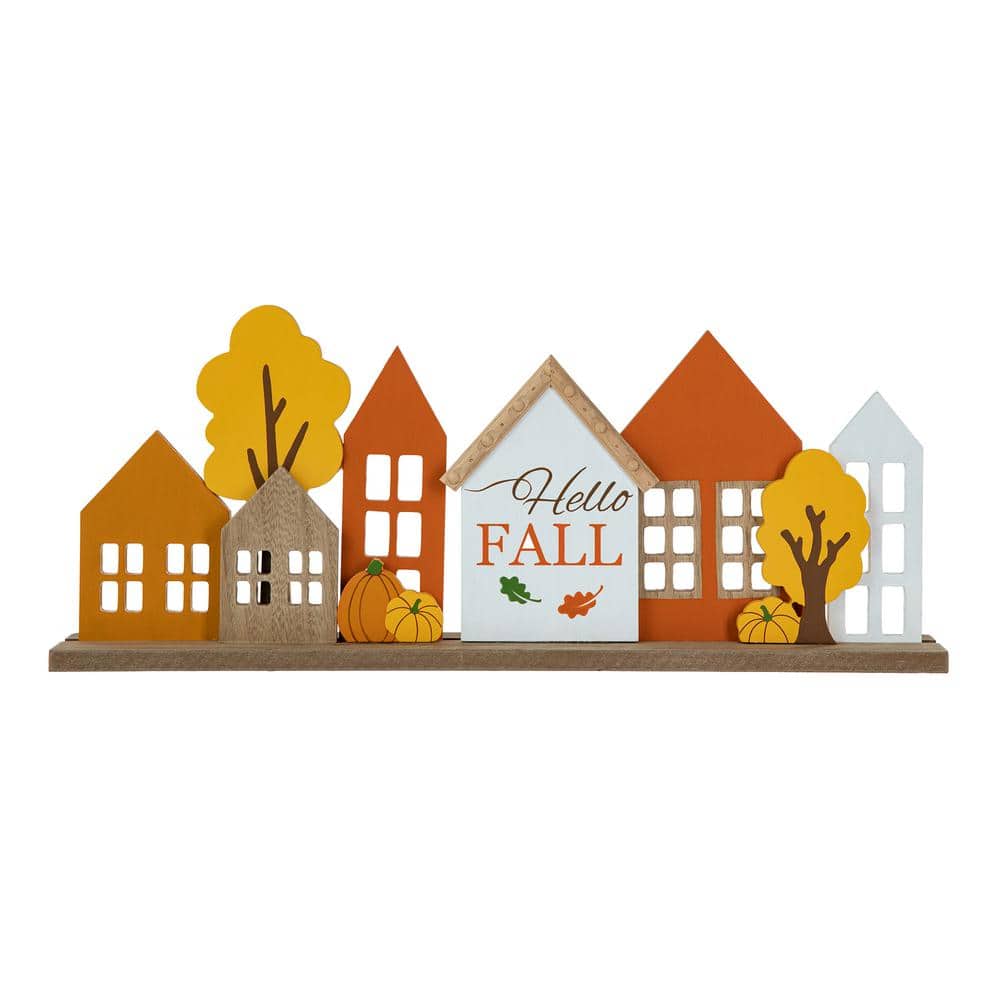 8 in. H Fall Wooden House Table Decor price history on PriceWatchPro