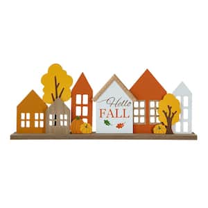 8 in. H Fall Wooden House Table Decor