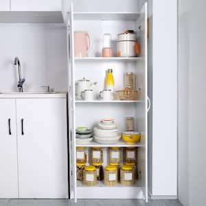 Costway 73.5''Double Door Tall Pantry Cabinet Freestanding Versatile  Storage Organizer White