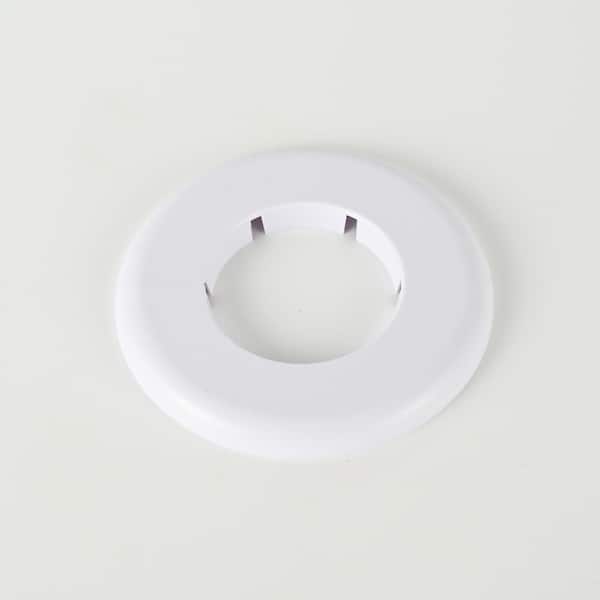 1-1/2 in. White Plastic Iron Pipe Size Flange Escutcheon Plate
